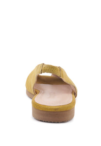 Oriana Mustard Slingback Flat Sandals