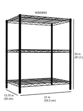 Load image into Gallery viewer, 3 Tier Steel Wire Multi-Purpose Free-Standing Heavy Duty Shelf, Black