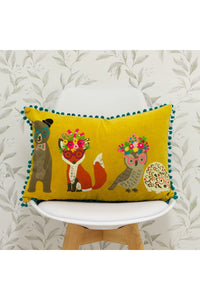 Riva Home Woodland Friends Rectangular Cushion Cover (Mustard Yellow) (16 x 24in)
