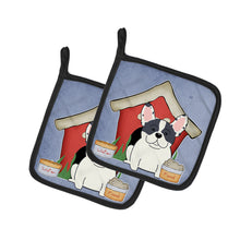 Load image into Gallery viewer, Dog House Collection French Bulldog Piebald Pair of Pot Holders