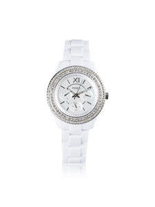 Stella ES5151 Elegant Japanese Movement Fashionable Stella Multifunction White Castor Oil Watch