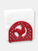 Load image into Gallery viewer, Cast Iron Rooster Napkin Holder, Red