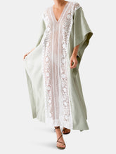 Load image into Gallery viewer, Brea Caftan with New Flower Lace in Sage