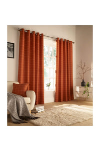 Furn Ellis Ringtop Eyelet Curtains (Burnt Orange) (66 x 72 in)