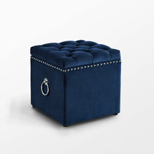 Load image into Gallery viewer, Claudia Velvet Or Linen Ottoman-Storage-Knob