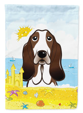 Load image into Gallery viewer, 11 x 15 1/2 in. Polyester Basset Hound Summer Beach Garden Flag 2-Sided 2-Ply