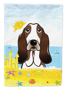 11 x 15 1/2 in. Polyester Basset Hound Summer Beach Garden Flag 2-Sided 2-Ply