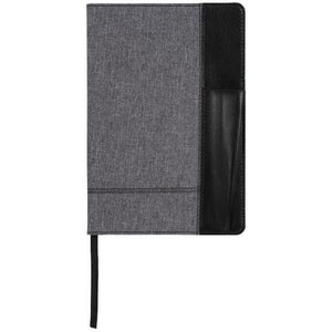 Bullet Heathered A5 Notebook With Leather Look Side (Black) (One Size)