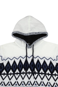 Color Block Pattern Hooded Sweater