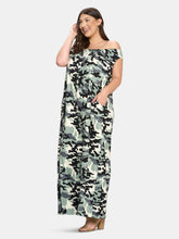Load image into Gallery viewer, Camo Off Shoulder Jumpsuit