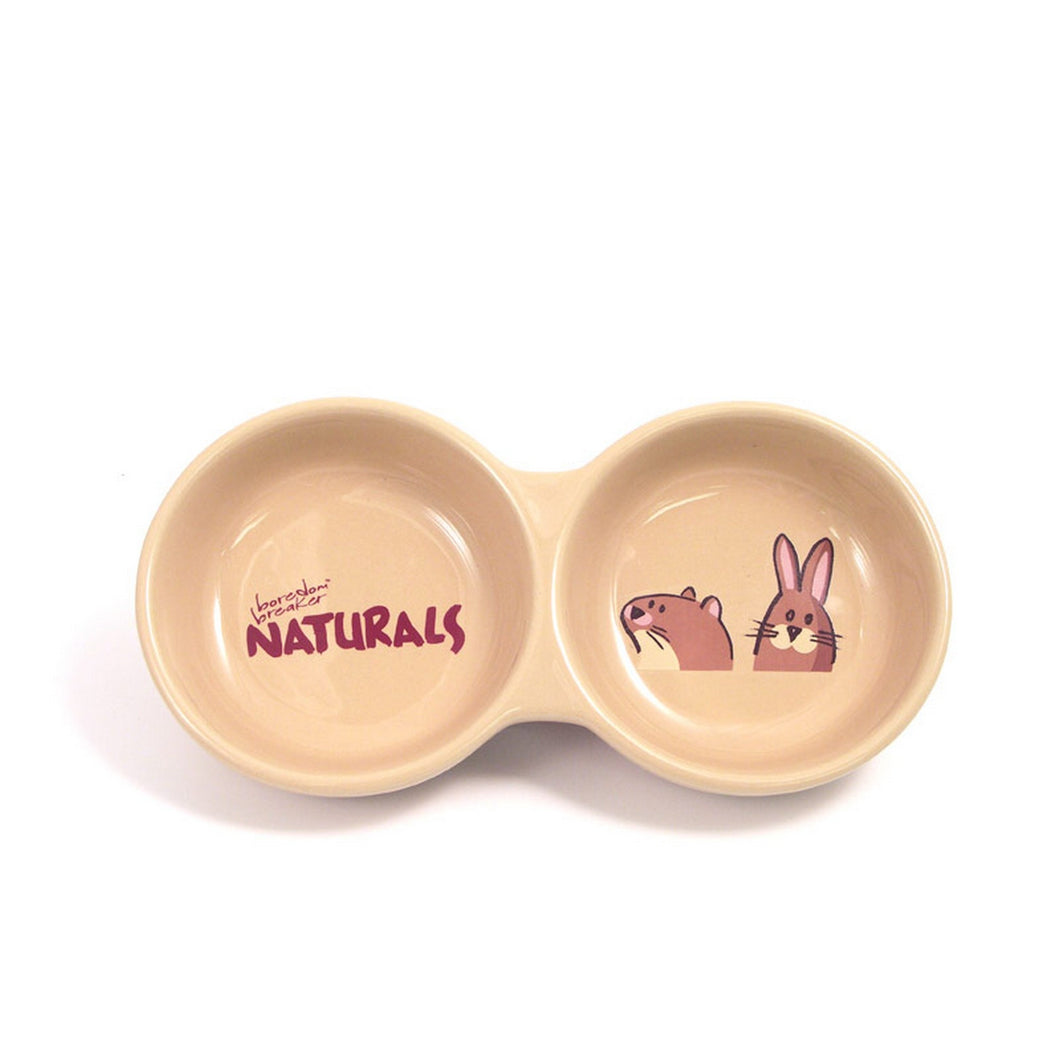 Rosewood Twin Naturals Stoneware Pet Bowl (Beige) (8in)