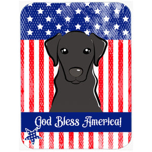 BB2165LCB God Bless American Flag With Black Labrador Glass Cutting Board - Large
