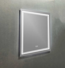Load image into Gallery viewer, Victoria 24&quot; W x 30&quot;. H Rectangular Frameless Anti-Fog Wall Bathroom LED Vanity Mirror in Silver