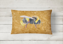 Load image into Gallery viewer, 12 in x 16 in  Outdoor Throw Pillow Bee on Gold Canvas Fabric Decorative Pillow