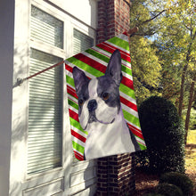 Load image into Gallery viewer, 28 x 40 in. Polyester Boston Terrier Candy Cane Holiday Christmas Flag Canvas House Size 2-Sided Heavyweight
