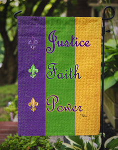11 x 15 1/2 in. Polyester Mardi Gras Peace Faith and Justice Garden Flag 2-Sided 2-Ply