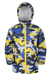 Childrens/Kids Raindrop Camo Waterproof Jacket And Trousers Set - Pale Yellow