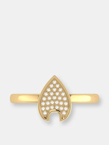Raindrop Diamond Ring In 14K Yellow Gold Vermeil On Sterling Silver