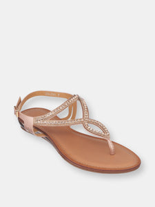 Selena Rose Gold Flat Sandals