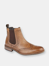 Load image into Gallery viewer, Mens High Brogue Chelsea Boot - Tan