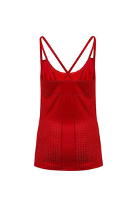 TriDri Womens/Ladies Laser Cut Spaghetti Strap Vest (Fire Red)