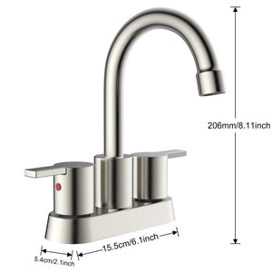 Alamo Surface Mounted 2 Handles Bathroom Faucet With Drain Kit Included