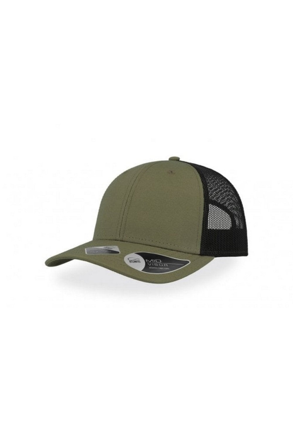 Recy Three Recycled 6 Panel Trucker Cap - Olive/Black