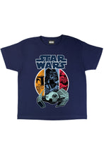 Load image into Gallery viewer, Star Wars Boys Vader and Boba Fett T-Shirt (Navy)
