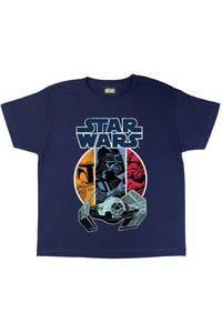 Star Wars Boys Vader and Boba Fett T-Shirt (Navy)