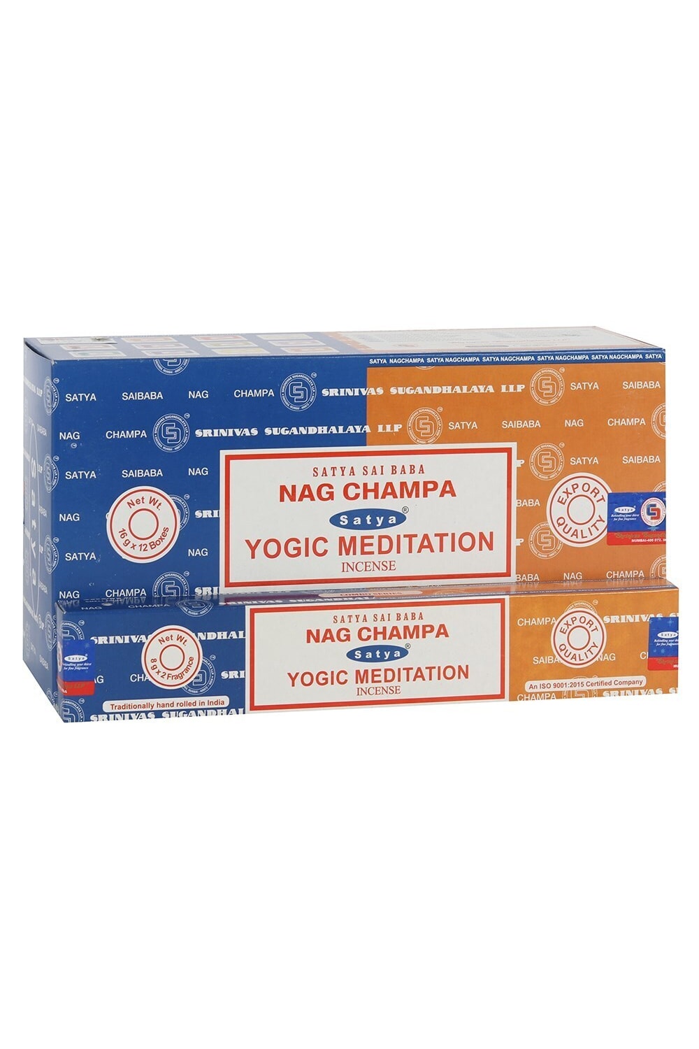 Satya Nag Champa & Yogic Meditation Incense Sticks (Pack of 12)