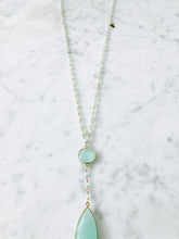 Load image into Gallery viewer, Double Diana Denmark Necklace in Chalcedony with Chalcedony Drop