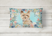 Load image into Gallery viewer, 12 in x 16 in  Outdoor Throw Pillow Yorkie Canvas Fabric Decorative Pillow