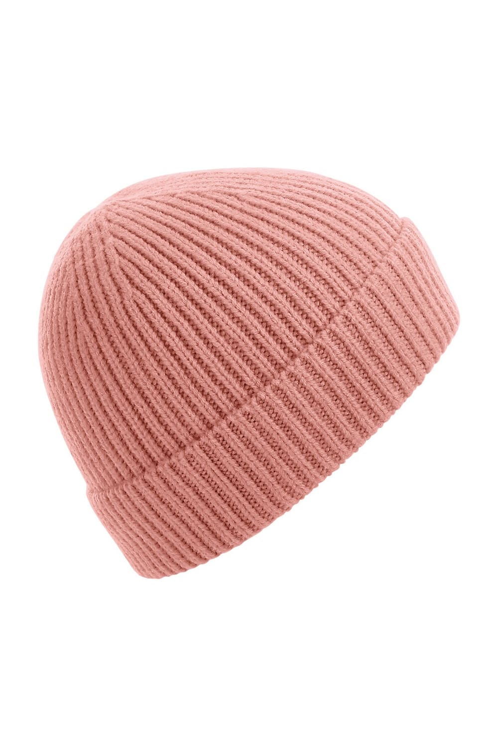 Unisex Engineered Knit Ribbed Beanie - Blush