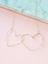 Load image into Gallery viewer, Heart to Heart Pendant Necklace in Rose Gold and Silver