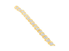 Load image into Gallery viewer, 10K Yellow Gold Round Cut Diamond Square Link Bracelet
