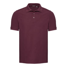 Load image into Gallery viewer, Russell Mens Tailored Stretch Pique Polo Shirt (Burgundy)
