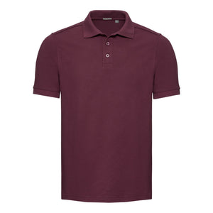 Russell Mens Tailored Stretch Pique Polo Shirt (Burgundy)