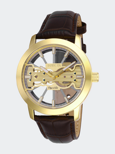 Mens 25266 Gold Stainless Steel Mechanical Casual Watch