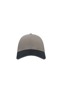 Liberty Sandwich Heavy Brush Cotton 6 Panel Cap - Pack of 2 In Grey/Navy