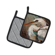 Load image into Gallery viewer, White Egret Pair of Pot Holders