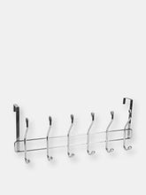 Load image into Gallery viewer, Chrome Plated Steel Over the Door 6-Hook Hanging Rack