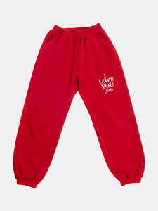 Red ILY Sweatpants