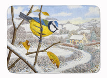Load image into Gallery viewer, 19 in x 27 in Winter Eurasian Blue Tit Machine Washable Memory Foam Mat