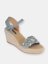 Load image into Gallery viewer, Cati Blue Espadrille Wedge Sandals