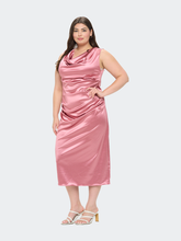 Load image into Gallery viewer, Topanga Satin Stretch Cowl Dress