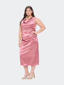 Topanga Satin Stretch Cowl Dress