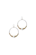 Load image into Gallery viewer, Gold and Silver Wire Wrap Hoop Earring