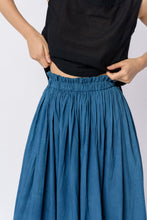 Load image into Gallery viewer, Indigo Pleated Skirt