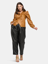 Load image into Gallery viewer, Vegan Leather Wrap Top