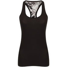 Load image into Gallery viewer, Skinni Fit Womens/Ladies Reversible Workout Vest (Black/Print)